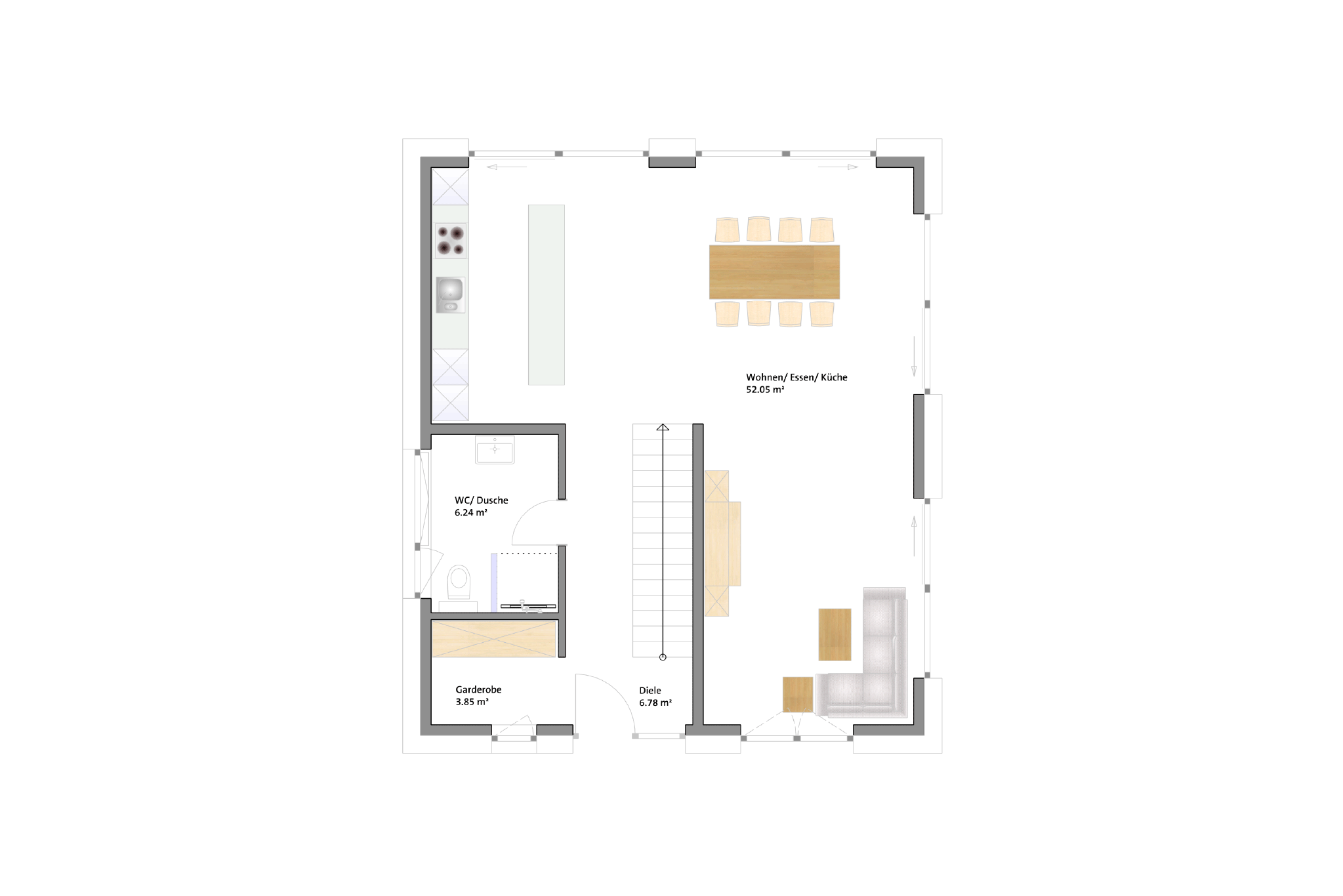 KFW40+ Haus mit Einliegerwohnung bei Zeitz - Erdgeschoss