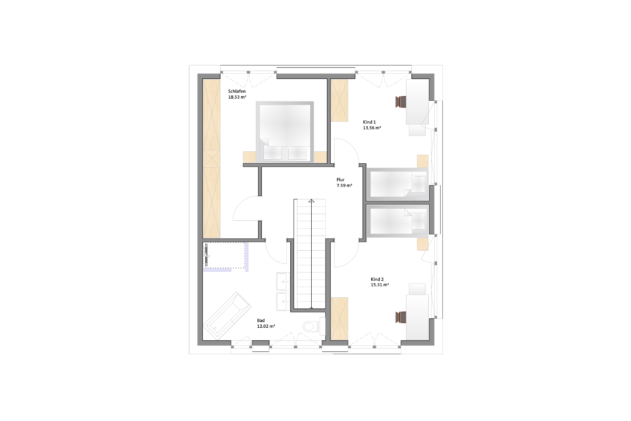 KFW40+ Haus mit Einliegerwohnung bei Zeitz - Obergeschoss