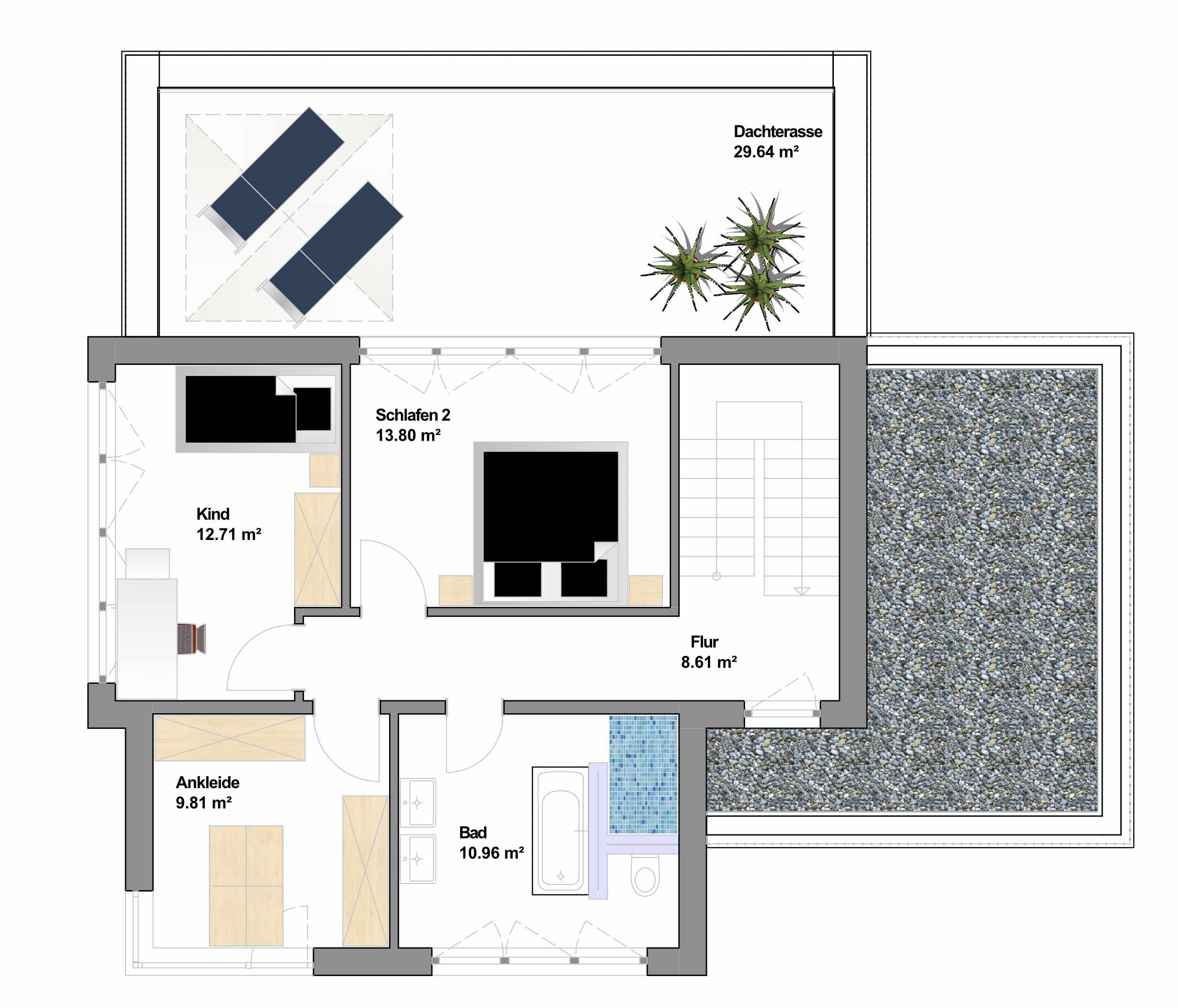 Einfamilienhaus mit großer Dachterrasse OG