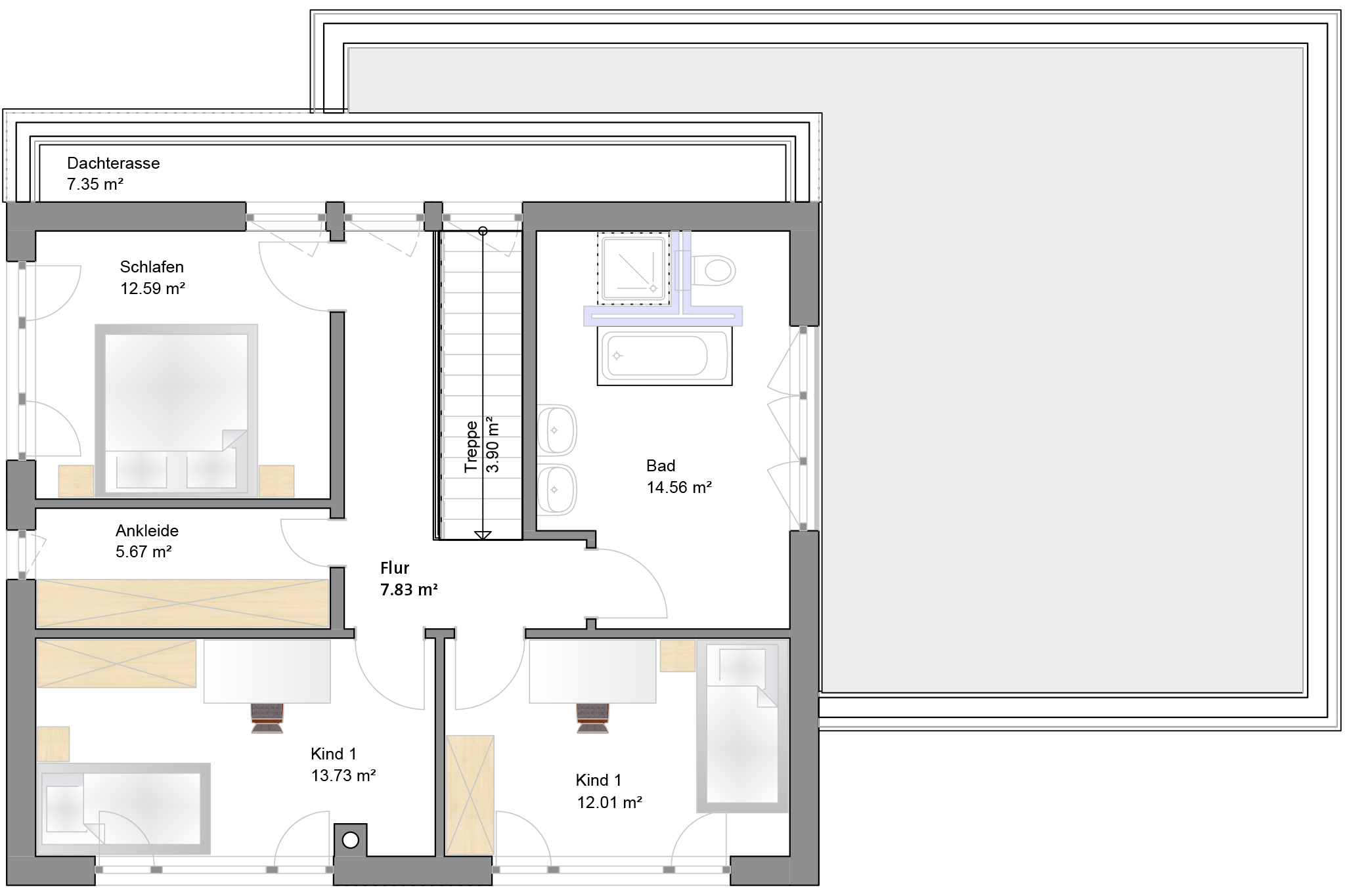 Haus am Hang in Nordthüringen - Dachgeschoss