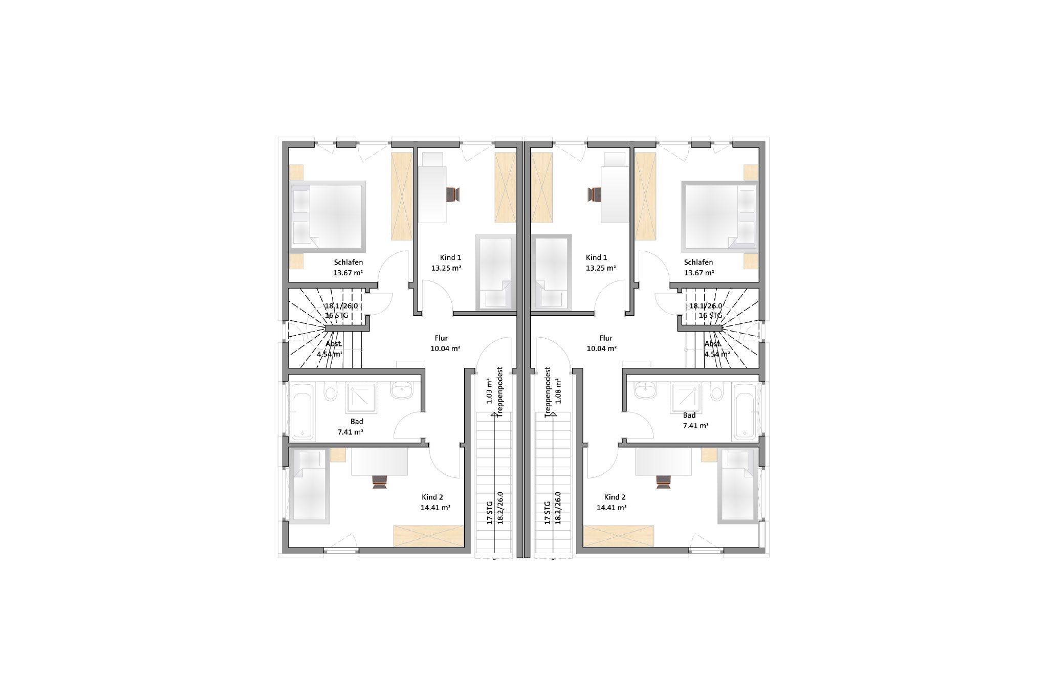 Doppelhaus am Zwenkauer See - Obergeschoss